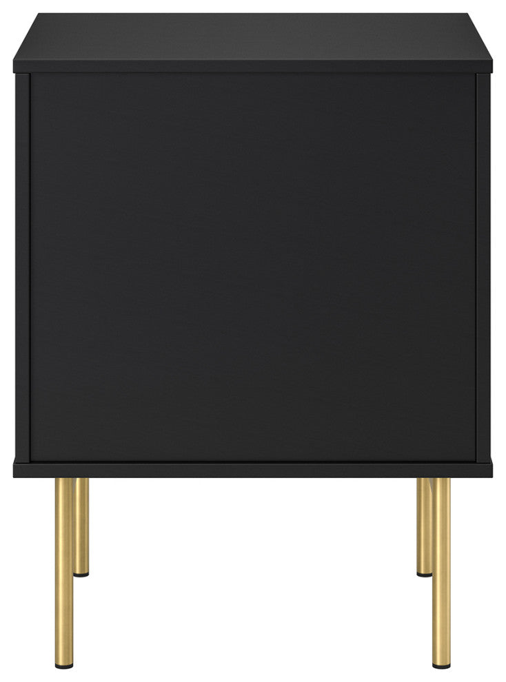 Nightstand With 2-Drawer 25.2'' Tall, Black