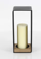 Emely Metal Wood Candle Holder, Black