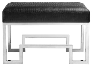 Laurence Stool, Silver and Black, Polish Steel