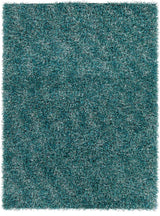 Blossom Contemporary Area Rug, Blue, 5'x7'