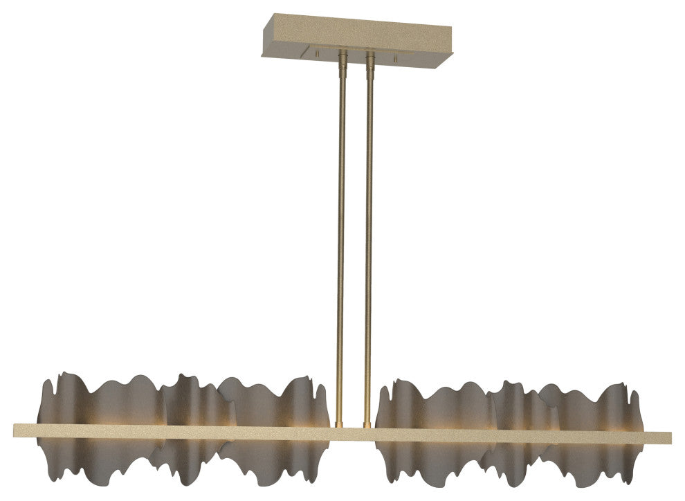 Hildene Large LED Pendant, Soft Gold Finish, Dark Smoke Accent