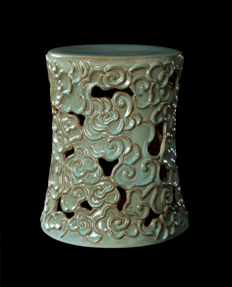 Safavieh Indoor-Outdoor Cloud Garden Stool, Reactive Aqua