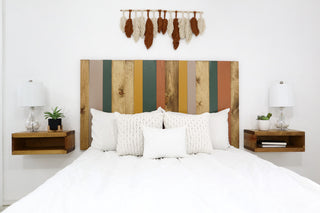 Handcrafted Headboard, Hanger Style, Earth Tone Mix, Twin