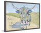 "Shaggy Bull" Framed Painting Print, 36"x24"