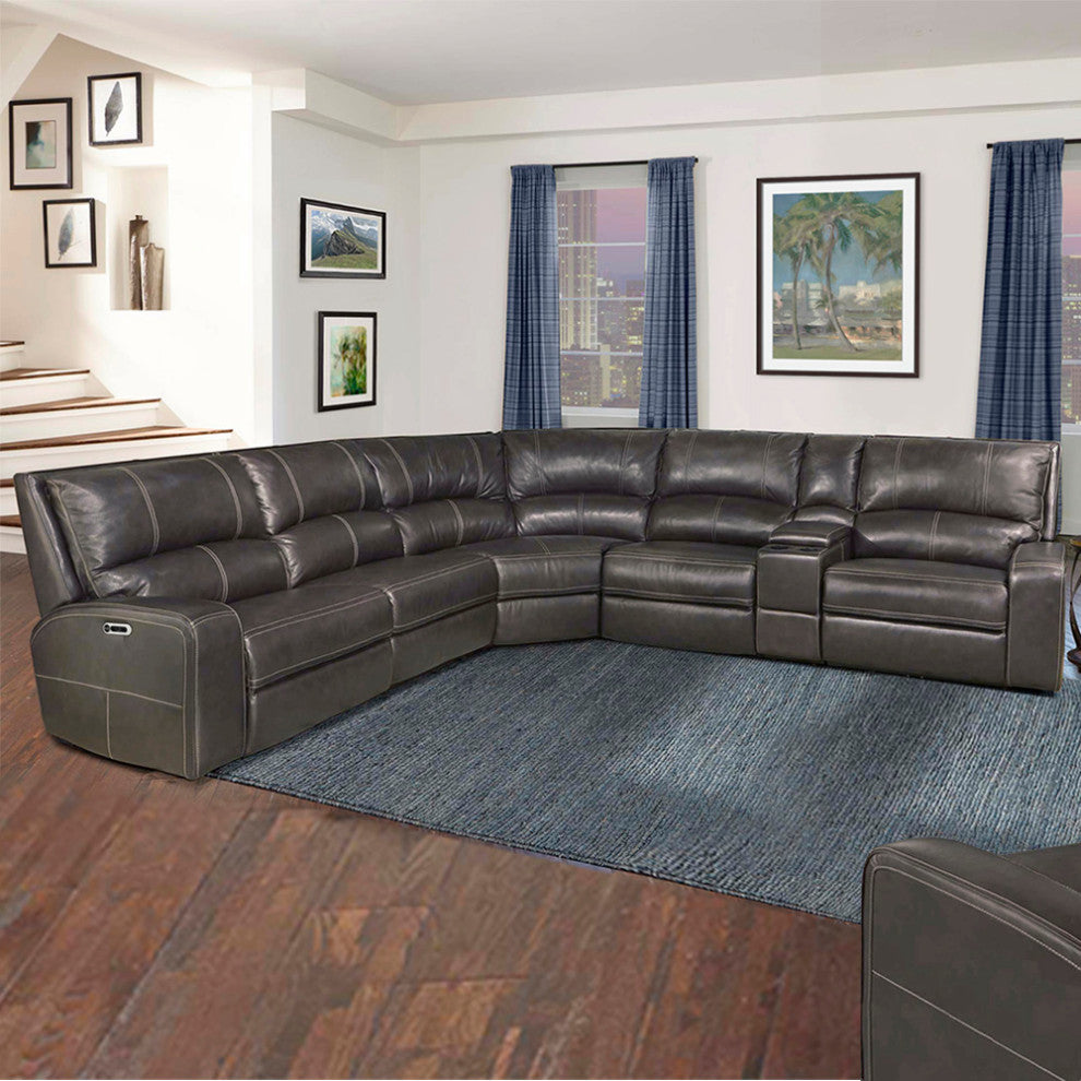 6-Piece Modular Power Reclining Sectional With Power Adjustable Headrests
