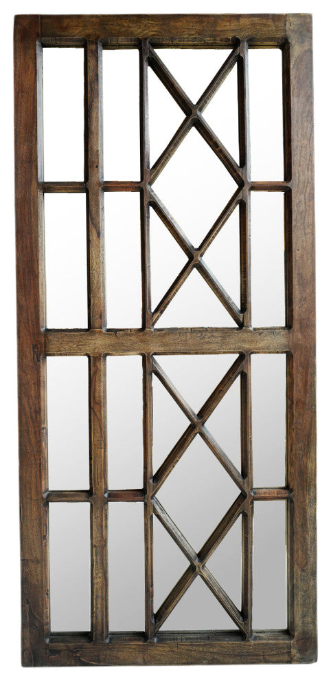 Vintage Wood Window Mirror 1