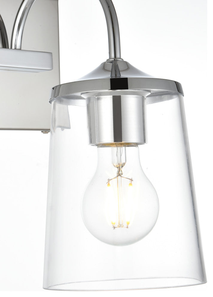 1 Light Chrome And Clear Bath Sconce