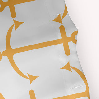 70"Wx73"L Anchor Pattern Shower Curtain, Egg Yolk Yellow