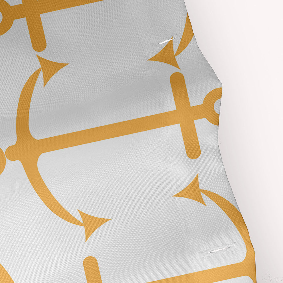 70"Wx73"L Anchor Pattern Shower Curtain, Egg Yolk Yellow