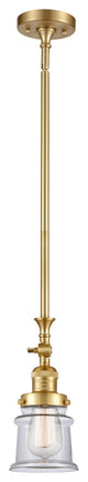 Small Canton 1 Light Mini Pendant, Satin Gold, Clear