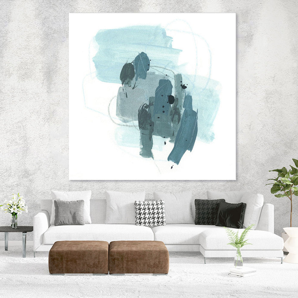 "Aqua Stellar I" Fine Art Giant Canvas Print, 54"x54"