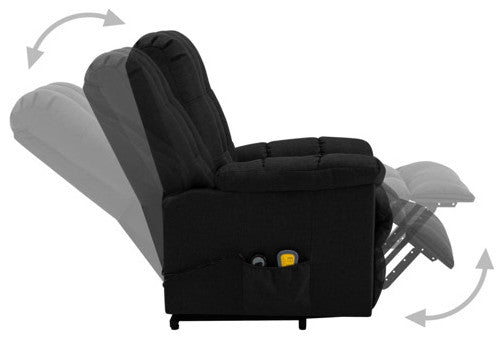 vidaXL Power Lift Recliner Electric Lift Chair for Home Theater Black Fabric