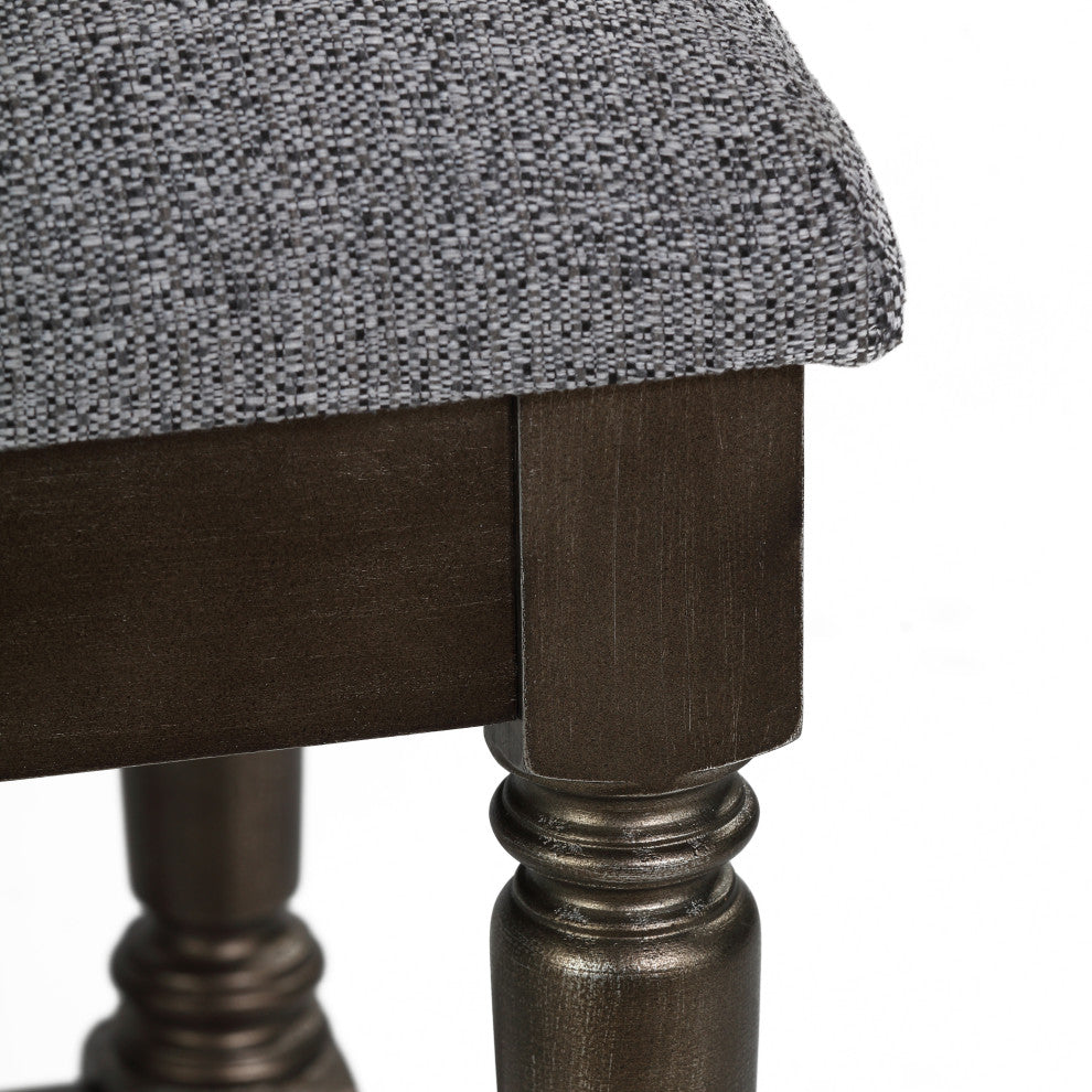 Cortesi Home Enza Bench, Bronze Brown Color With Gray Fabric Cushion