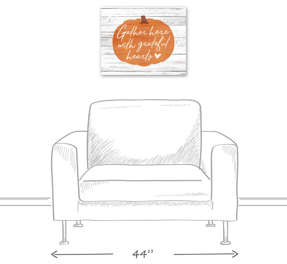 Gather Here with Grateful Hearts Print on Canvas