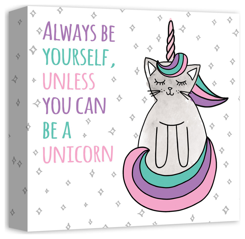 Be a Unicorn Cat 12x12 Canvas Wall Art