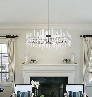 Elegant Lighting 2200D36 Serena 16 Light 36"W Crystal Drum - Satin Gold