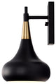 Phoenix 1-Light Wall Sconce, Matte Black With Vintage Brass