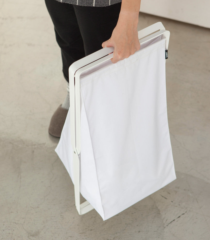 Tower Laundry Hamper, White