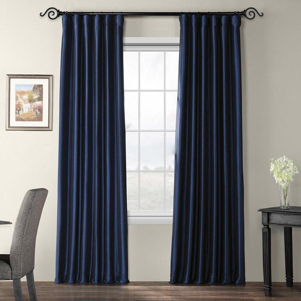 Classic Forged Iron French Scroll Curtain Rod, Black, 48"-84"