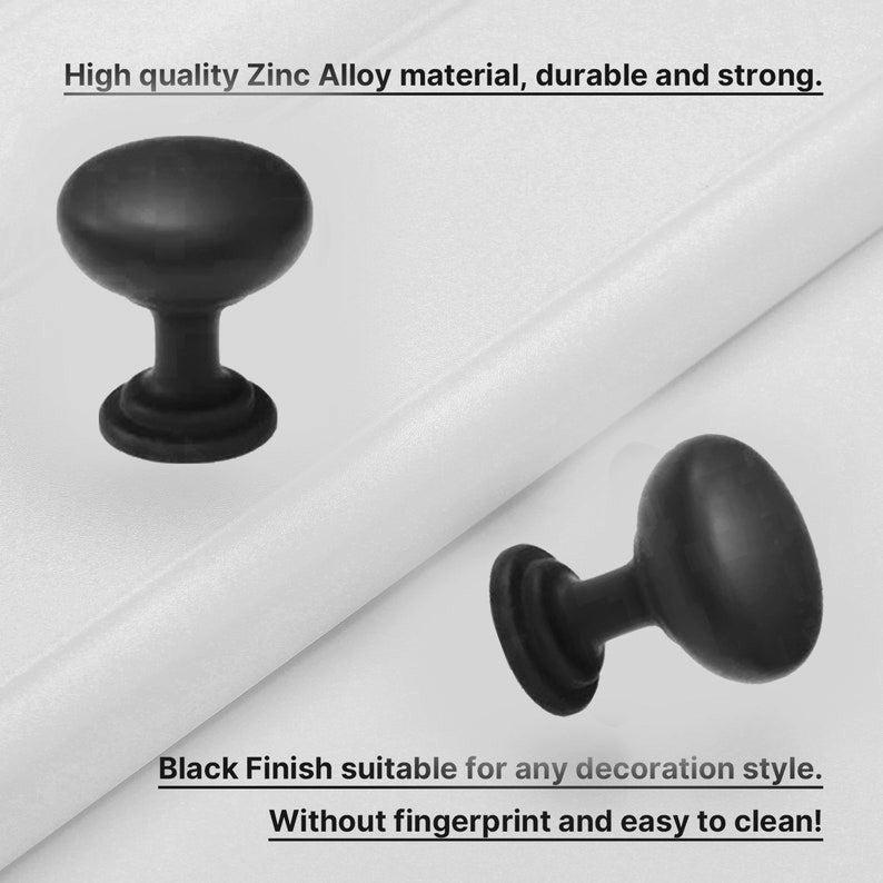 Mascot Hardware 1 in. Round Matt Black Cabinet Knob - Pack of 10