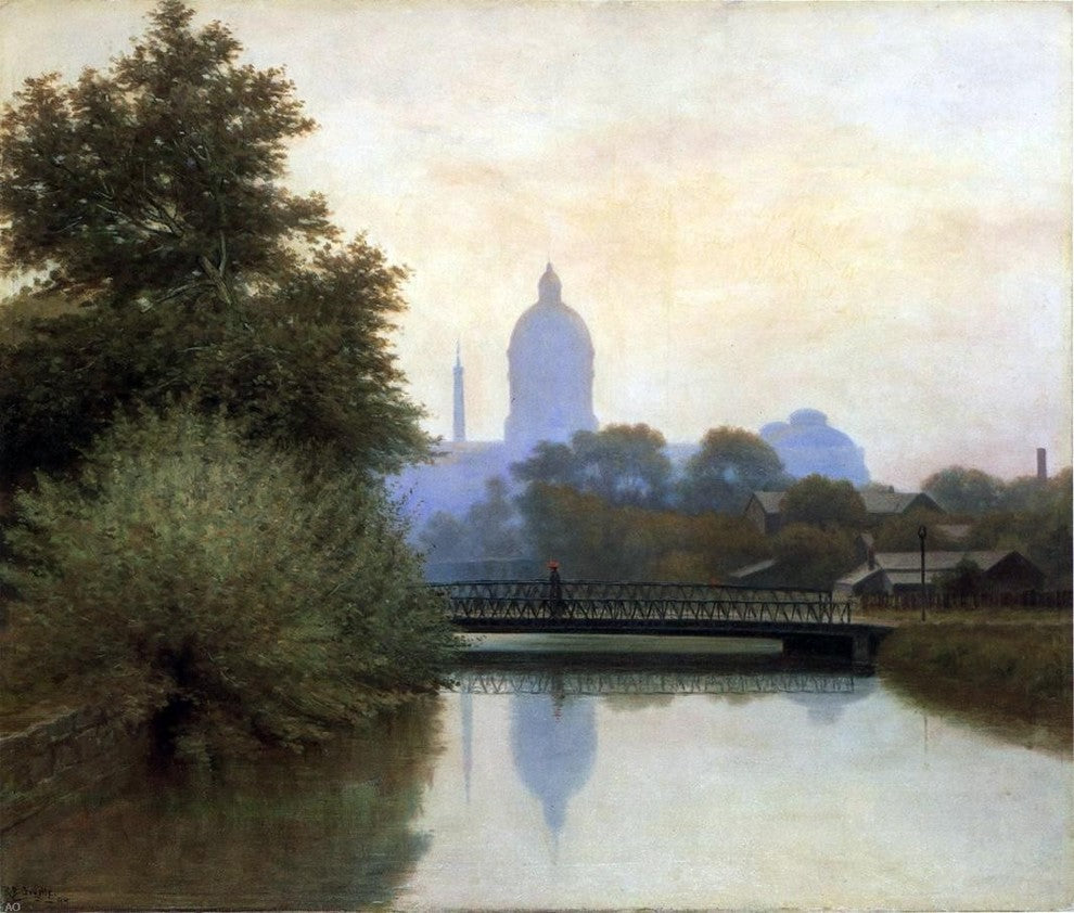 Richard B Gruelle The Canal  Early Morning, 20"x25" Gallery Wrapped Canvas