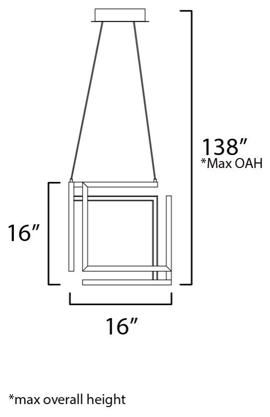 ET2 E21262 Penrose 16"W LED Abstract Square Chandelier - Gold