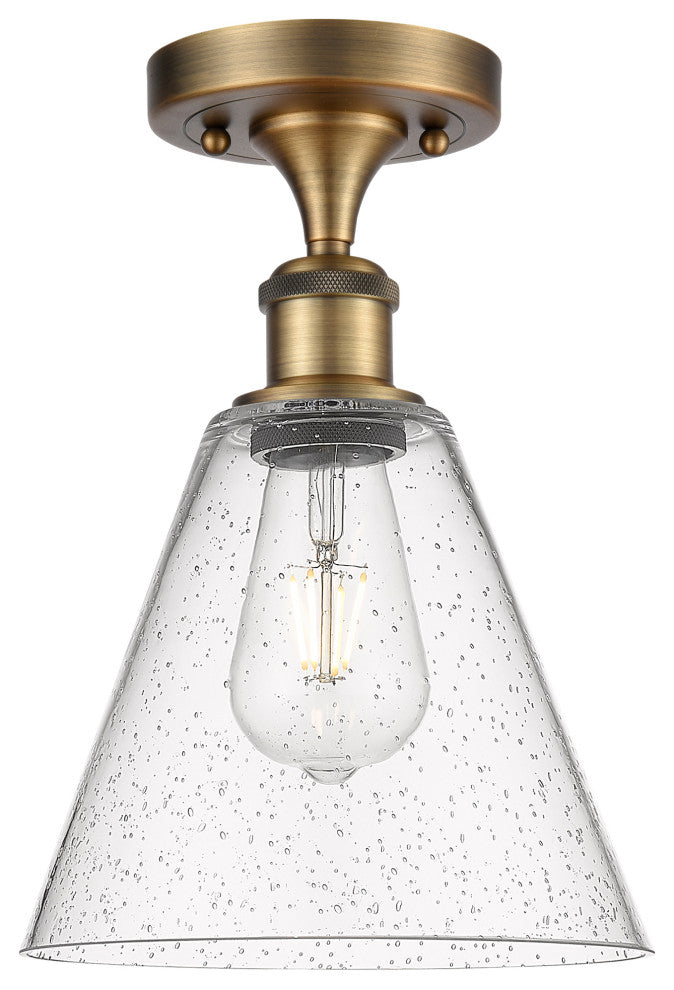 Innovations 516-1C-BB-GBC-84-LED 1 Light Semi-Flush Mount, Brushed Brass