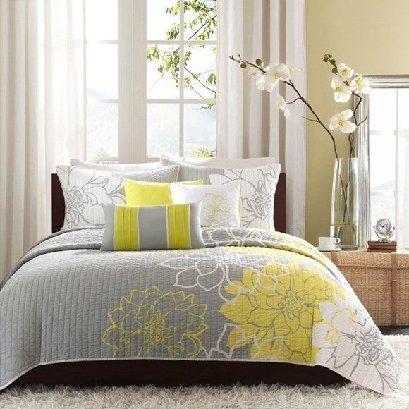 Madison Park Printed Quilted Coverlet 6-Piece Set, King