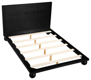 Kent Solid Ash Wood Bed, Black, King