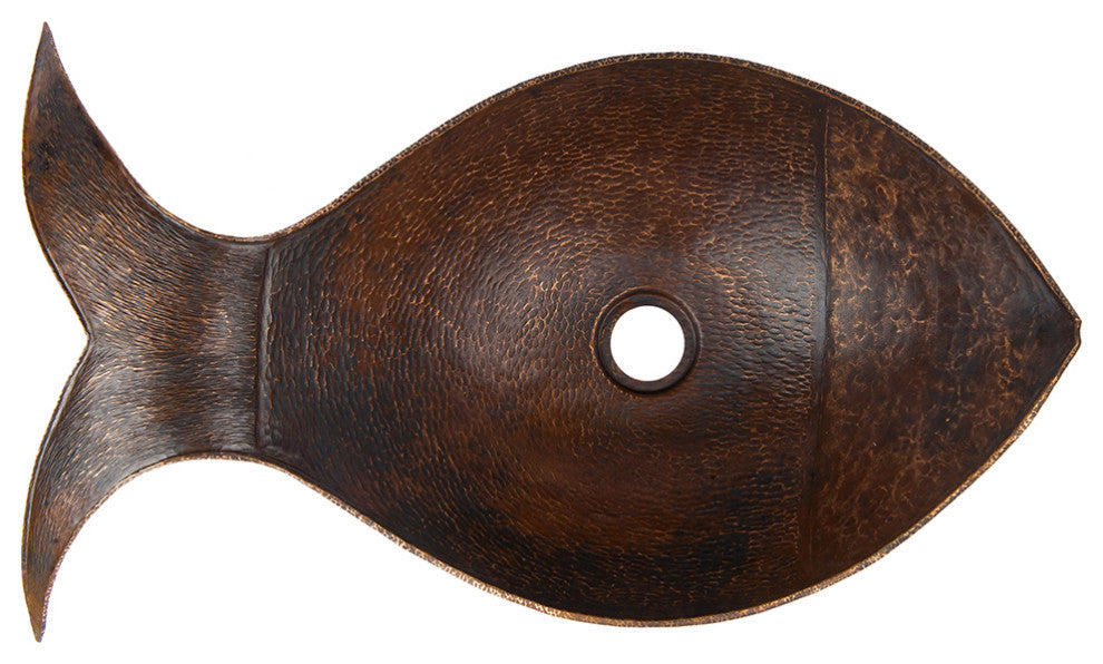 Fish Vessel Hammered Copper Sink