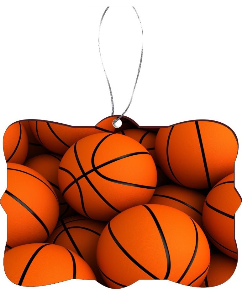 BasketBalls Design Rectangle Christmas Tree Ornament