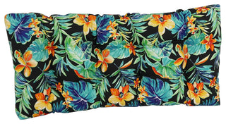 42"X19" Squared Patterned Polyester Tufted Loveseat Cushion, Beachcrest Caviar