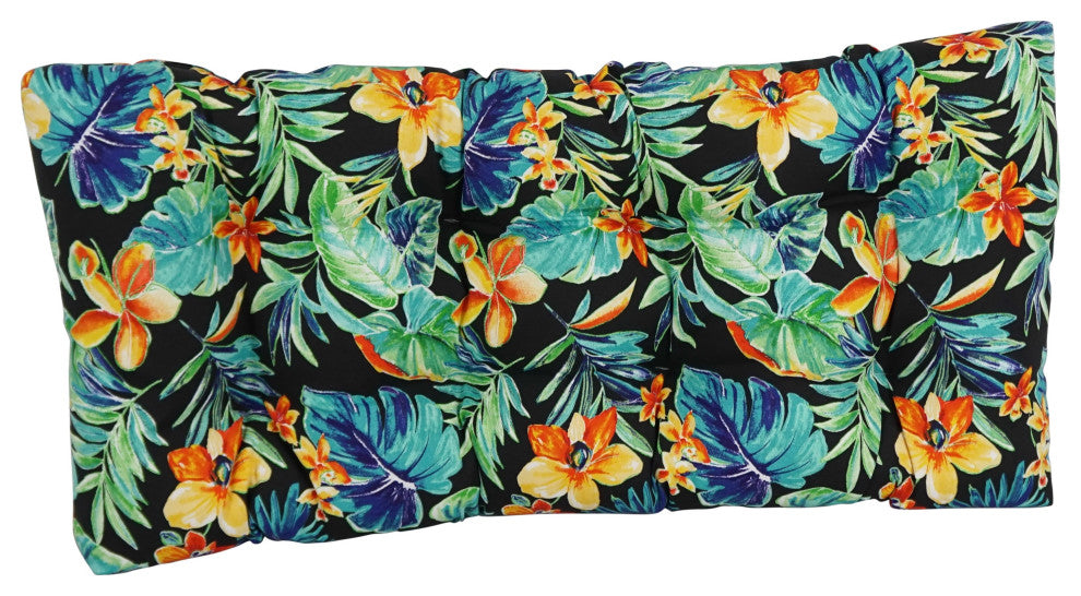 42"X19" Squared Patterned Polyester Tufted Loveseat Cushion, Beachcrest Caviar