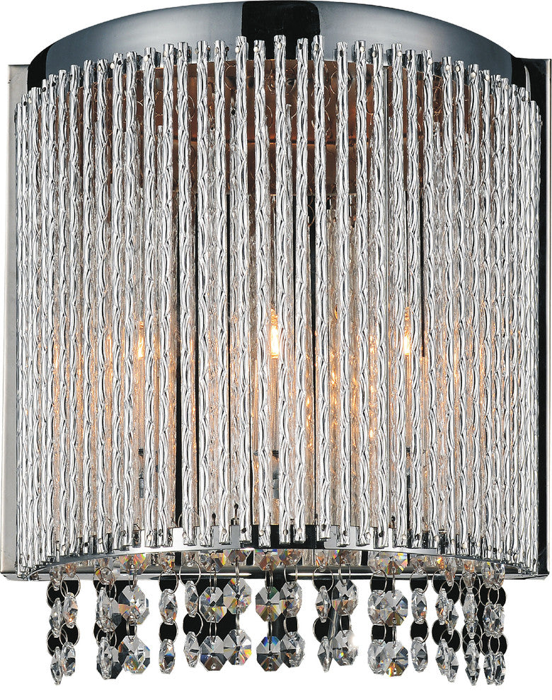 CWI Lighting Claire 2 Light Wall Sconce, With Chrome Finish