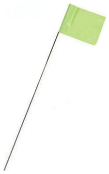 CH HansonÂ® 15067 Fluorescent Marking Stake Flag, 15", Lime, 10-Pack