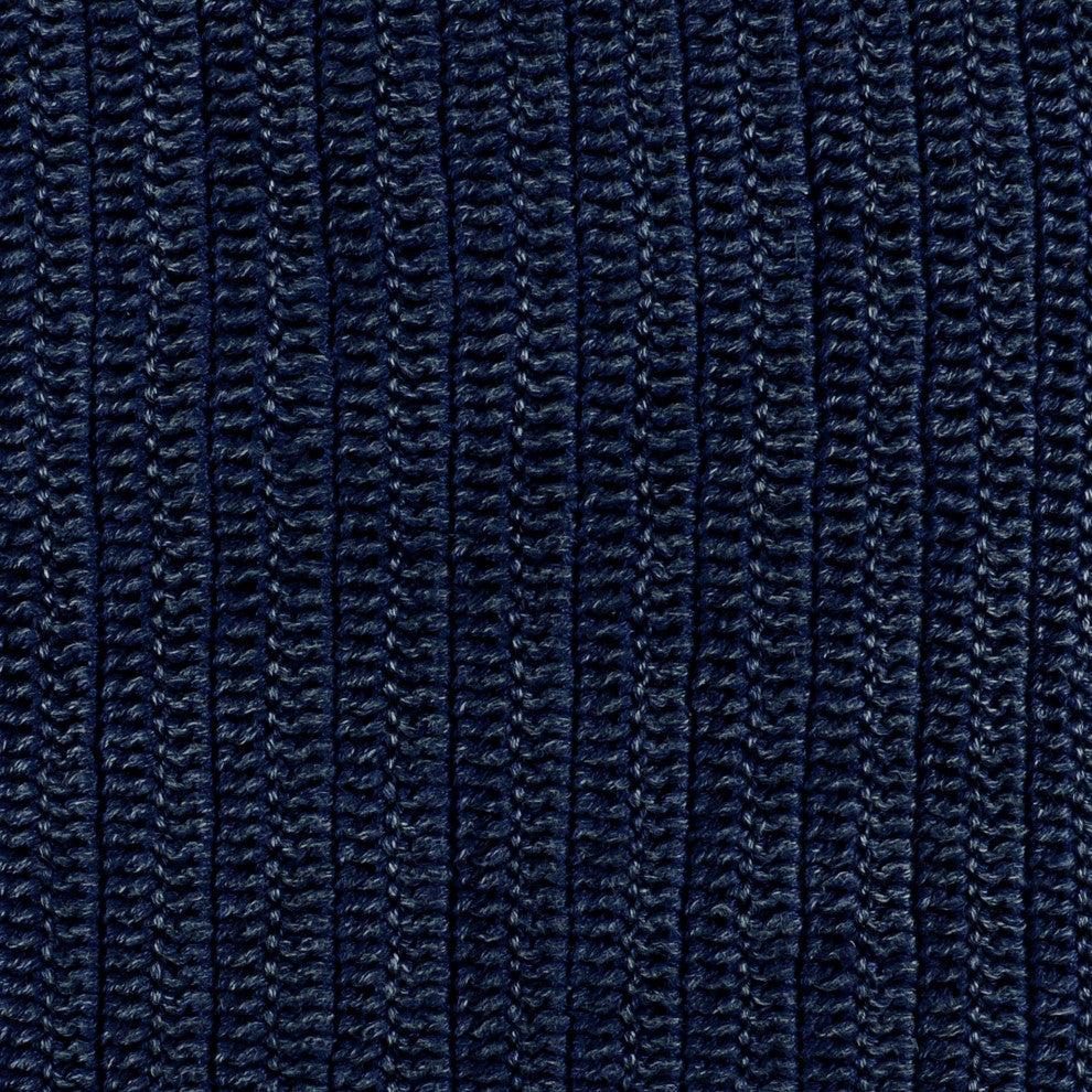 Benzara BM228836 Square Fabric Throw Pillow With Hand Knit Details, Blue