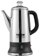 VEVOR 12-Cup Electric Percolator Coffee Pot Stainless Steel Coffee Maker Silver