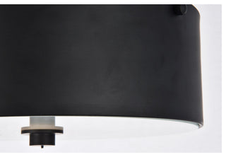 Living District Hazen 2-Light Metal Flush Mount in Flat Black/Frosted White