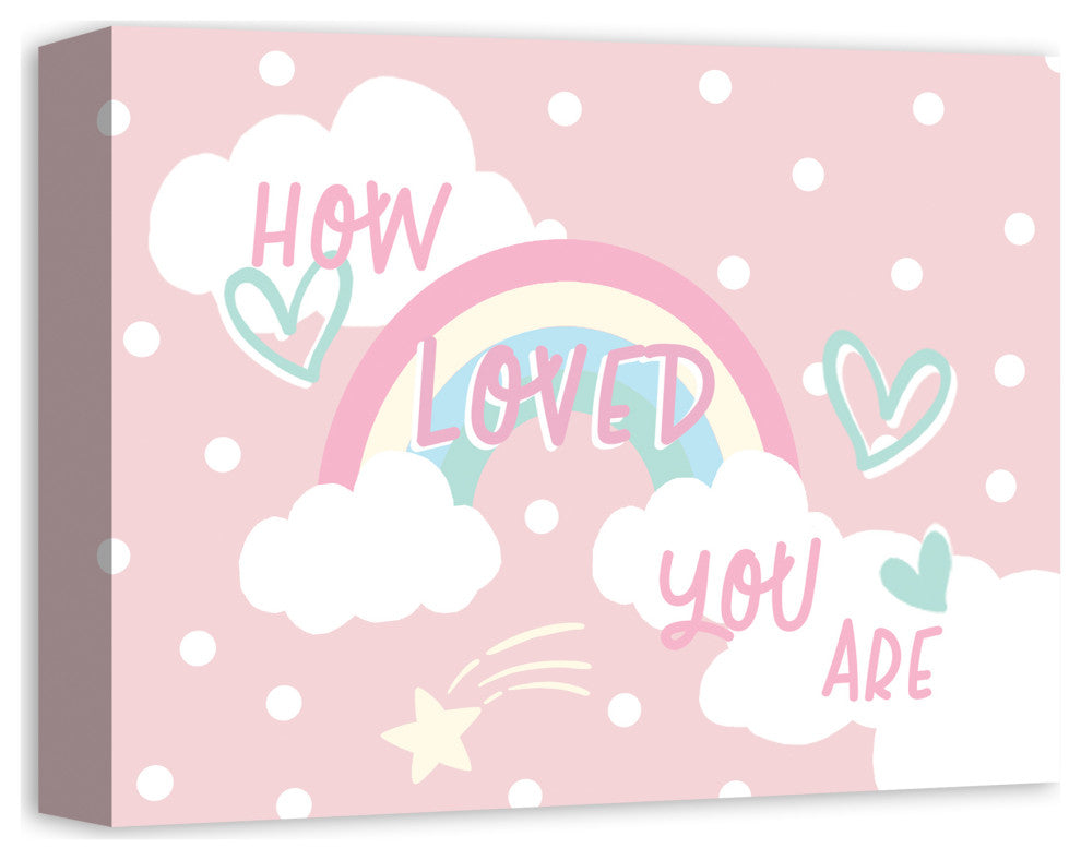How Loved Pink Rainbow 14x11 Canvas Wall Art