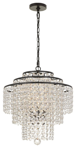 Crystorama ARI-304-DB-CL-MWP, 4-Light Chandelier, Dark Bronze