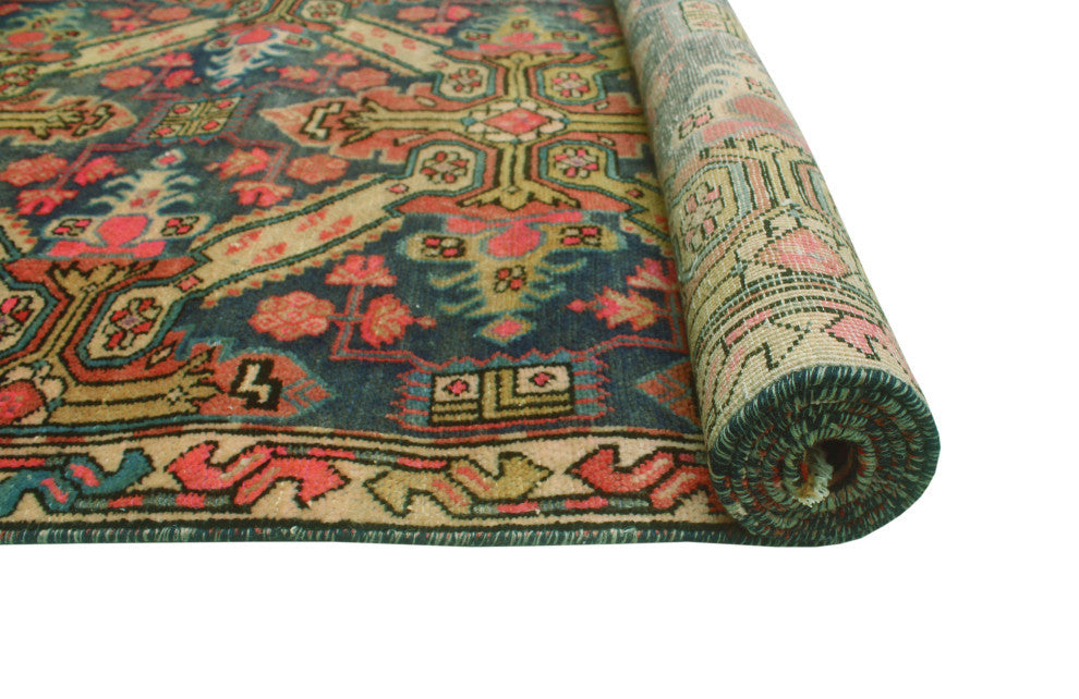 Fine Vintage Distressed Marlee Blue/Gold Runner, 3'1x9'1