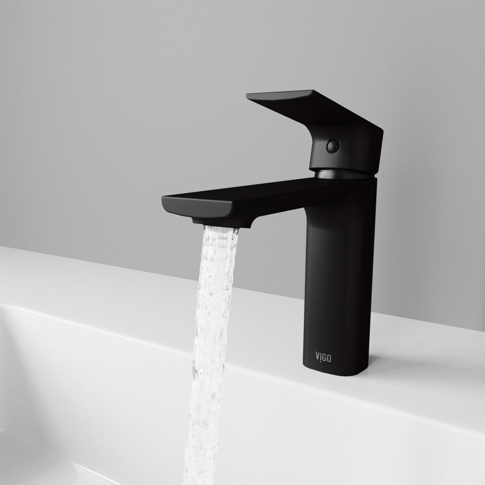 VIGO 6" H Davidson Single Handle Single Hole Faucet, Matte Black, Without Extras