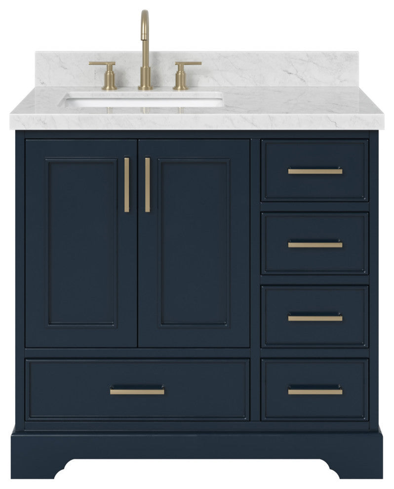 Ariel Stafford 37" Single Left Offset Rectangle Sink Bathroom Vanity