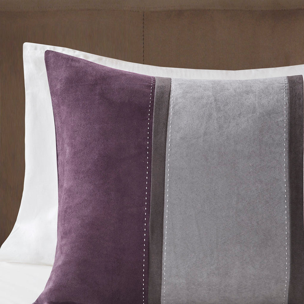 Madison Park Palisades Palizzate Suede 7-Piece Comforter Set, Purple, Cal King