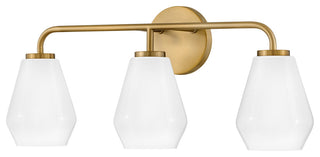 Lark Gio 24" Three-Light Bath Vanity Fixture, Lacquered Brass