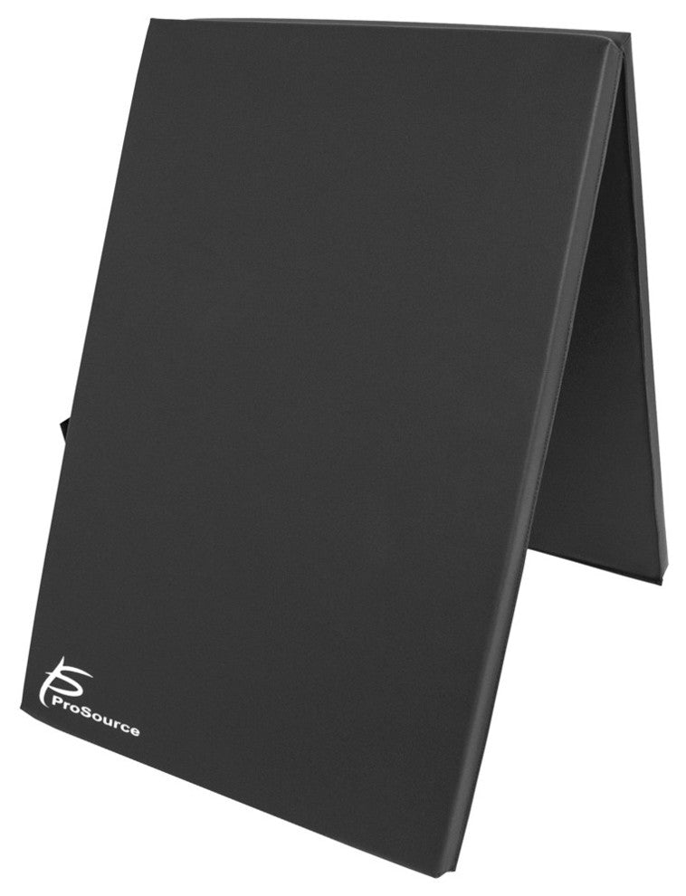 Bi-Fold Folding Thick Exercise Mat, 182x60 cm, Carrying Handles, Black