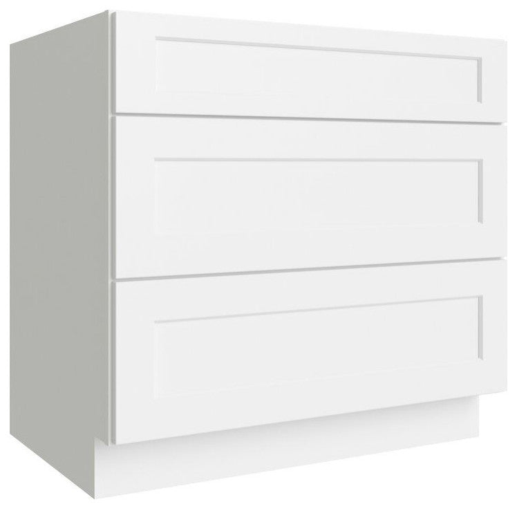 Classic White 36'' 3-Drawer Base Cabinet