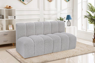 Arc Boucle Fabric Upholstered 2-Pc. Modular Sofa, Grey
