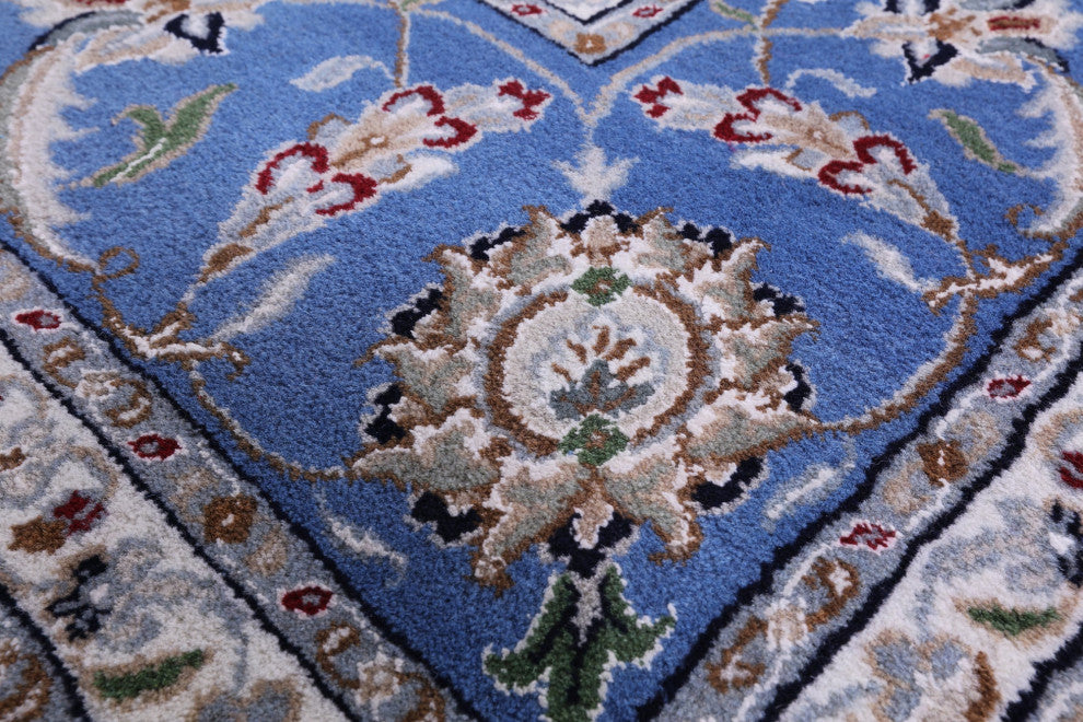 Hand-Knotted Wool & Silk Persian Nain Rug 7' 10" X 16' 2" - Q13123