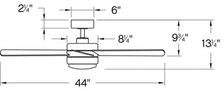 Hinkley Ventus 44" Integrated LED Indoor Ceiling Fan, Matte White
